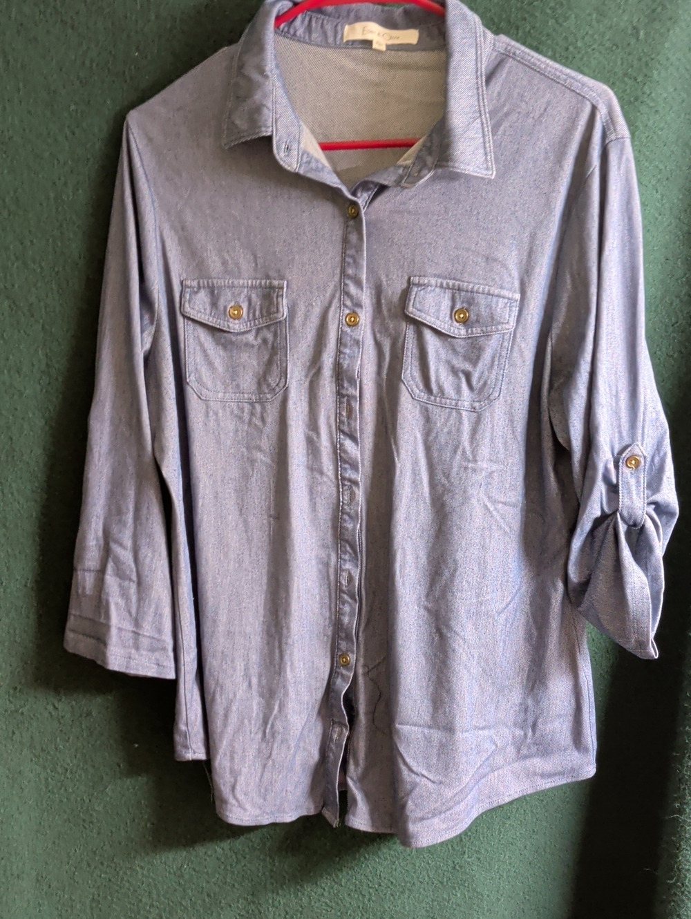 Light Blue Women's Button-Down Shirt - Casual Long Sleeve